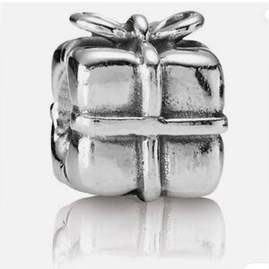 Authentic Retired Pandora Present Gift Box Charm S925Ale Sterling Silver